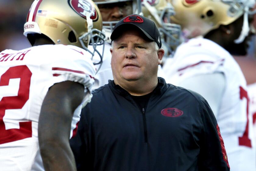 Coach Chip Kelly opens his first season with the 49ers going against the Rams.