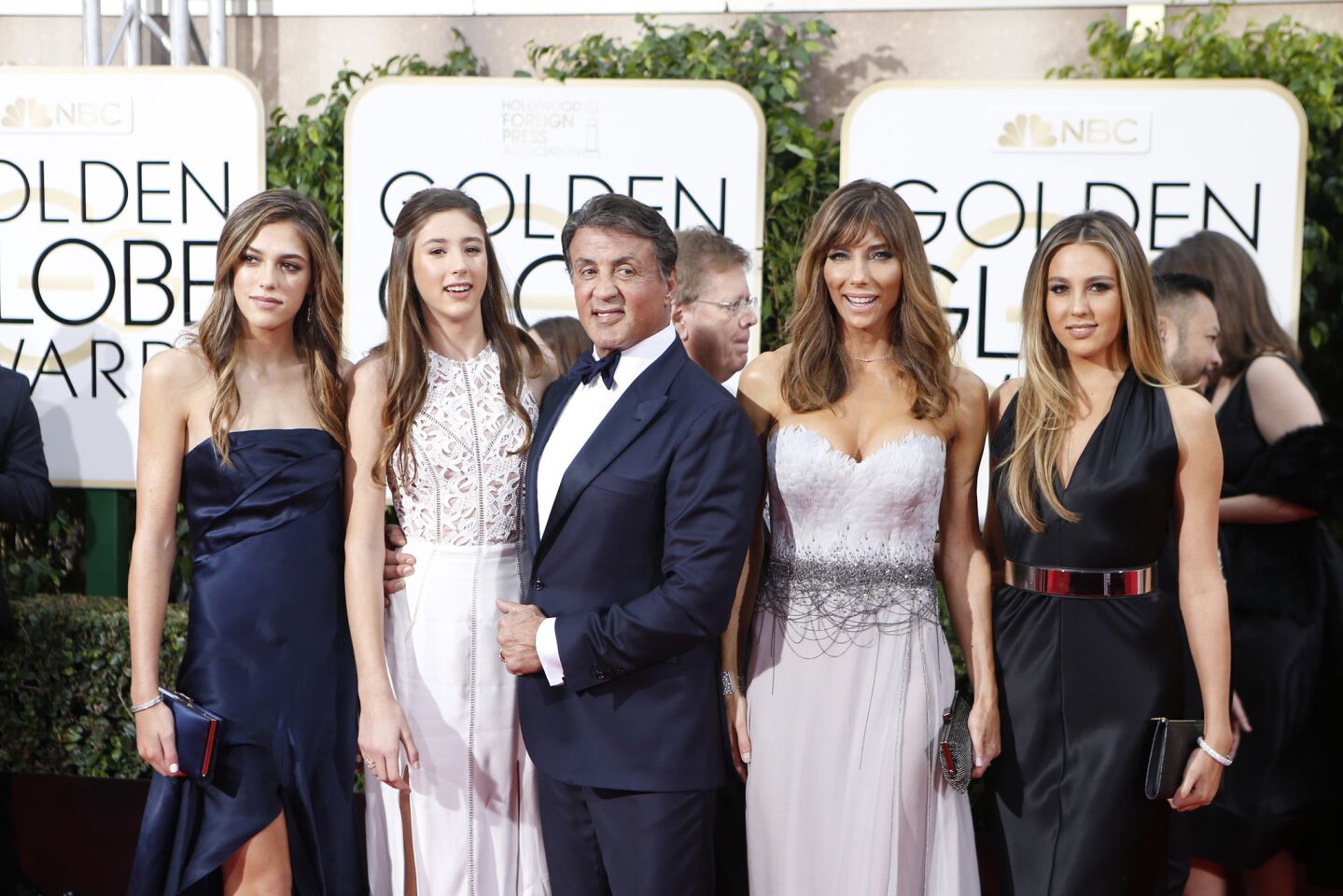 Sylvester Stallone with wife and daughters