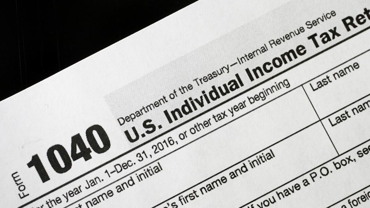 A 2016 IRS 1040 tax form.