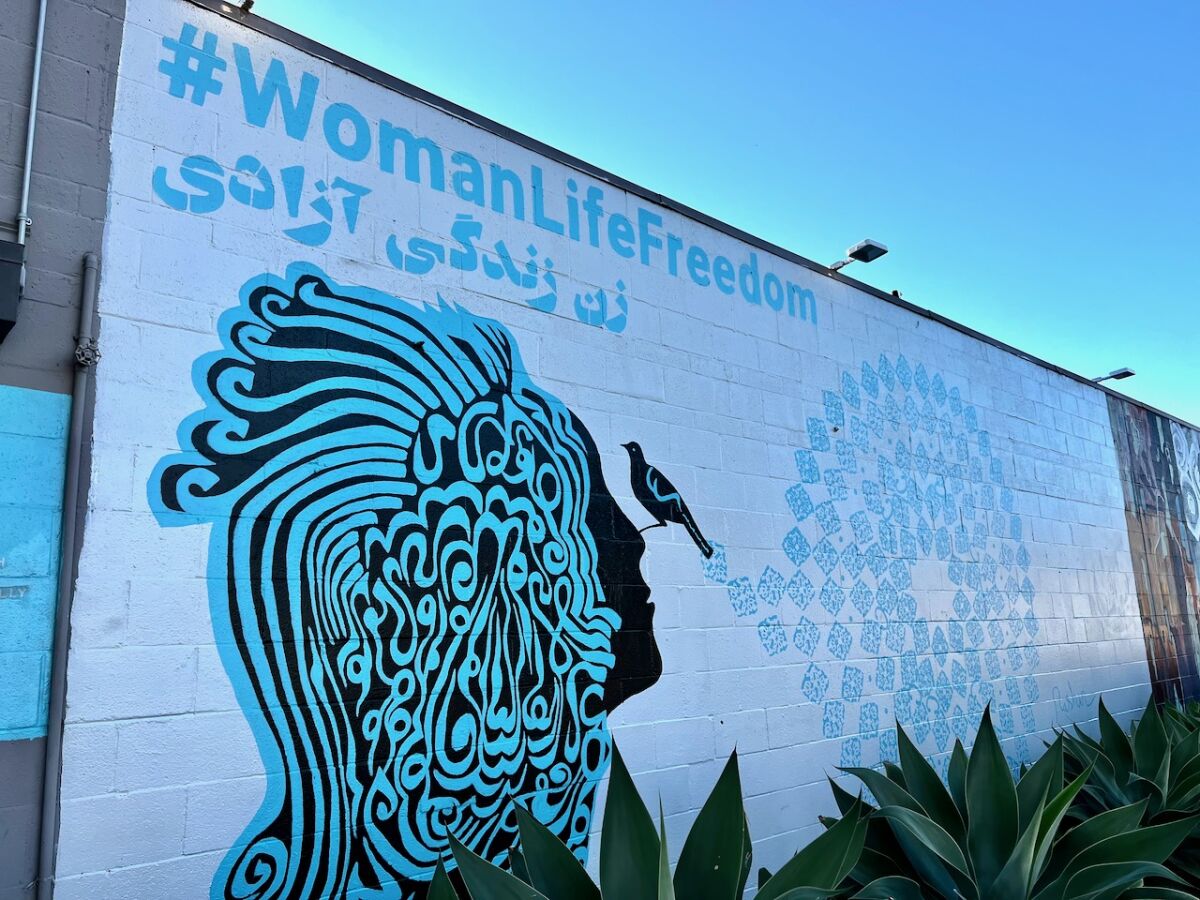 A mural by Rashin Kheiryeh in Santa Monica. 