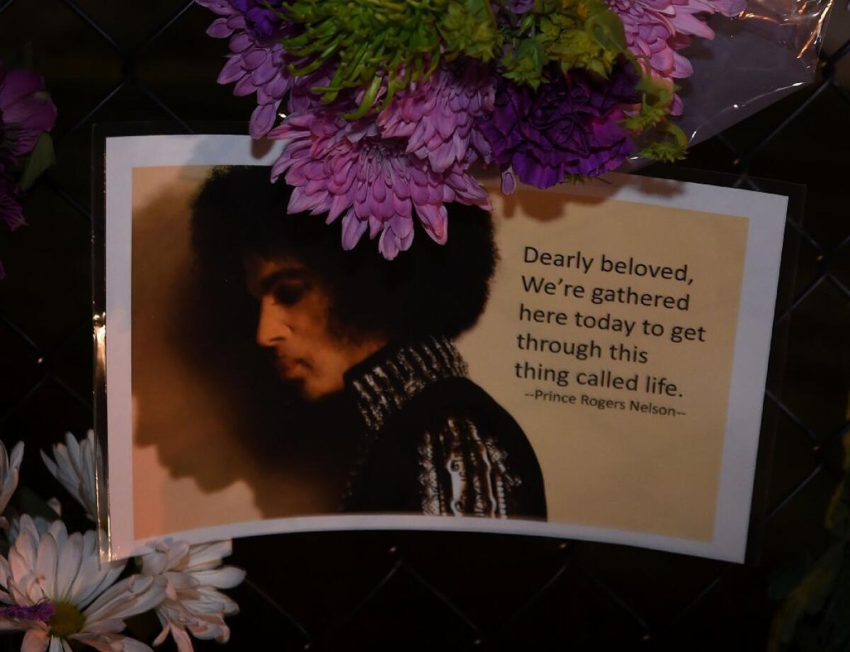 Messages left by fans outside Prince's Paisley Park compound in Minnesota on Thursday.