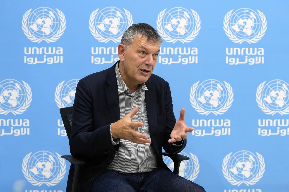 ARCHIVO - El comisionado general de la agencia de la ONU para los refugiados palestinos 