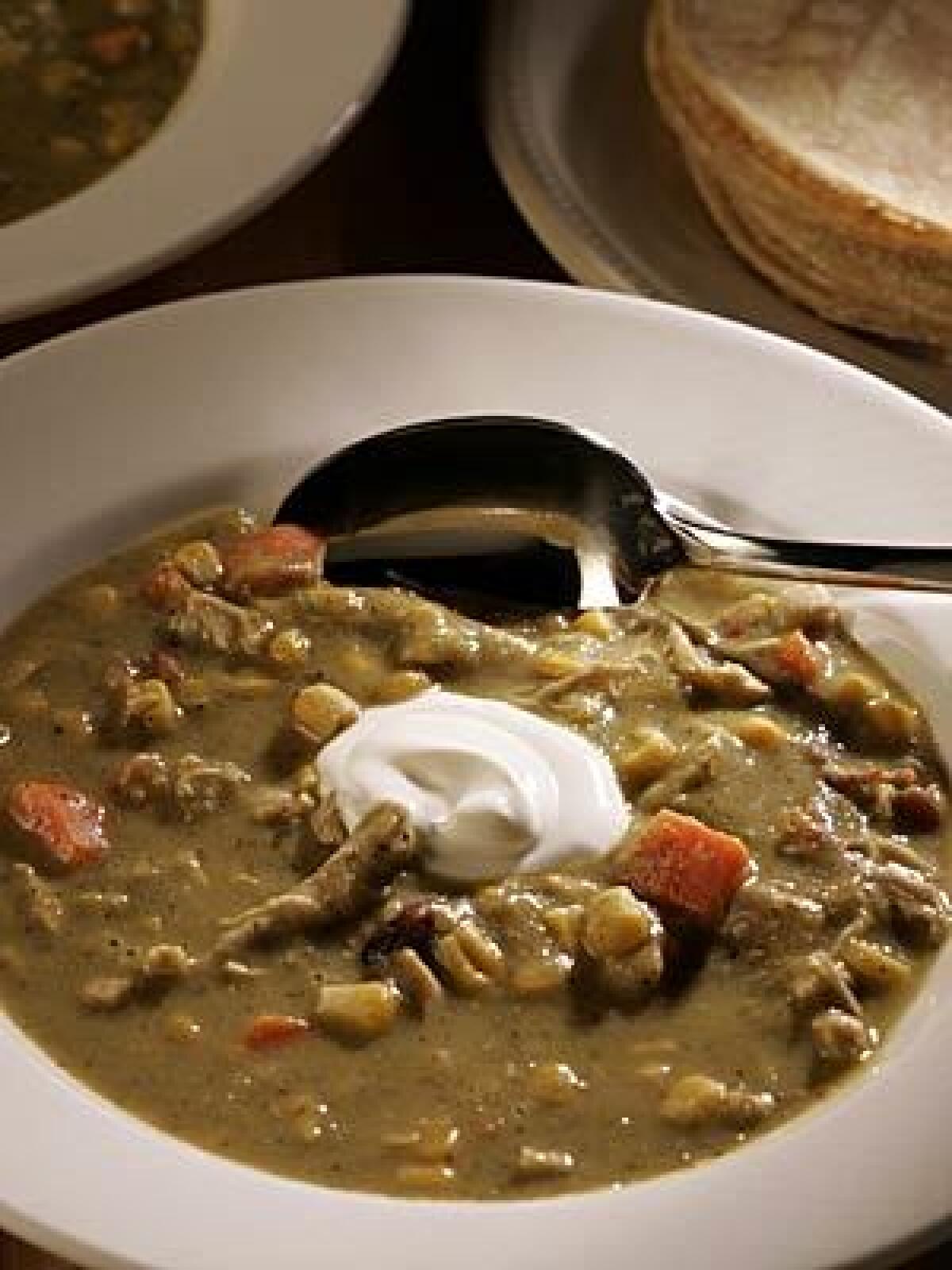 Creamy green chile and chicken stew. Recipe