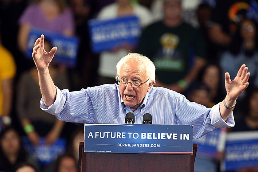 Sen. Bernie Sanders (I-Vt.) campaigns in Santa Cruz.