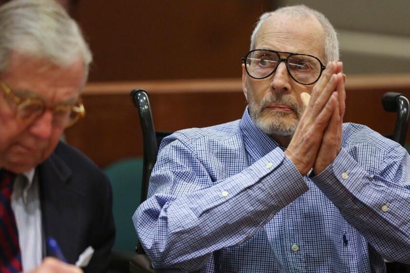 Two prosecution witnesses had been expected to testify Tuesday in the murder case of New York real estate scion Robert Durst, right, pictured at a previous hearing.