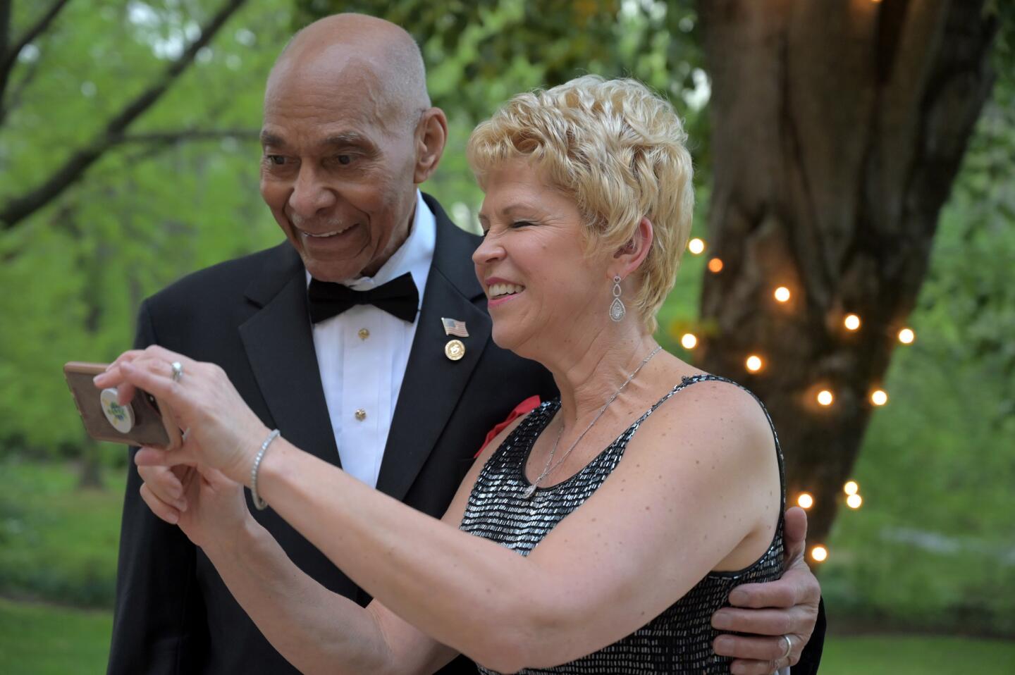 Brigadier General (USA, Ret.) George B. Price and Dr. Laura Kafka-Price at the Kappa Alpha Psi Scholarship Foundation of Columbia's Black & White Soirée.