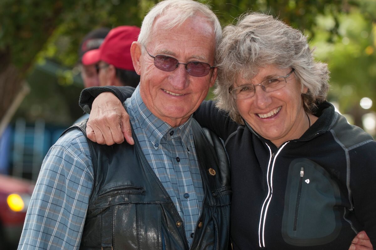 Edward "Eddie B" Borysewicz with former masters cycling student and friend Kathleen Clinton.