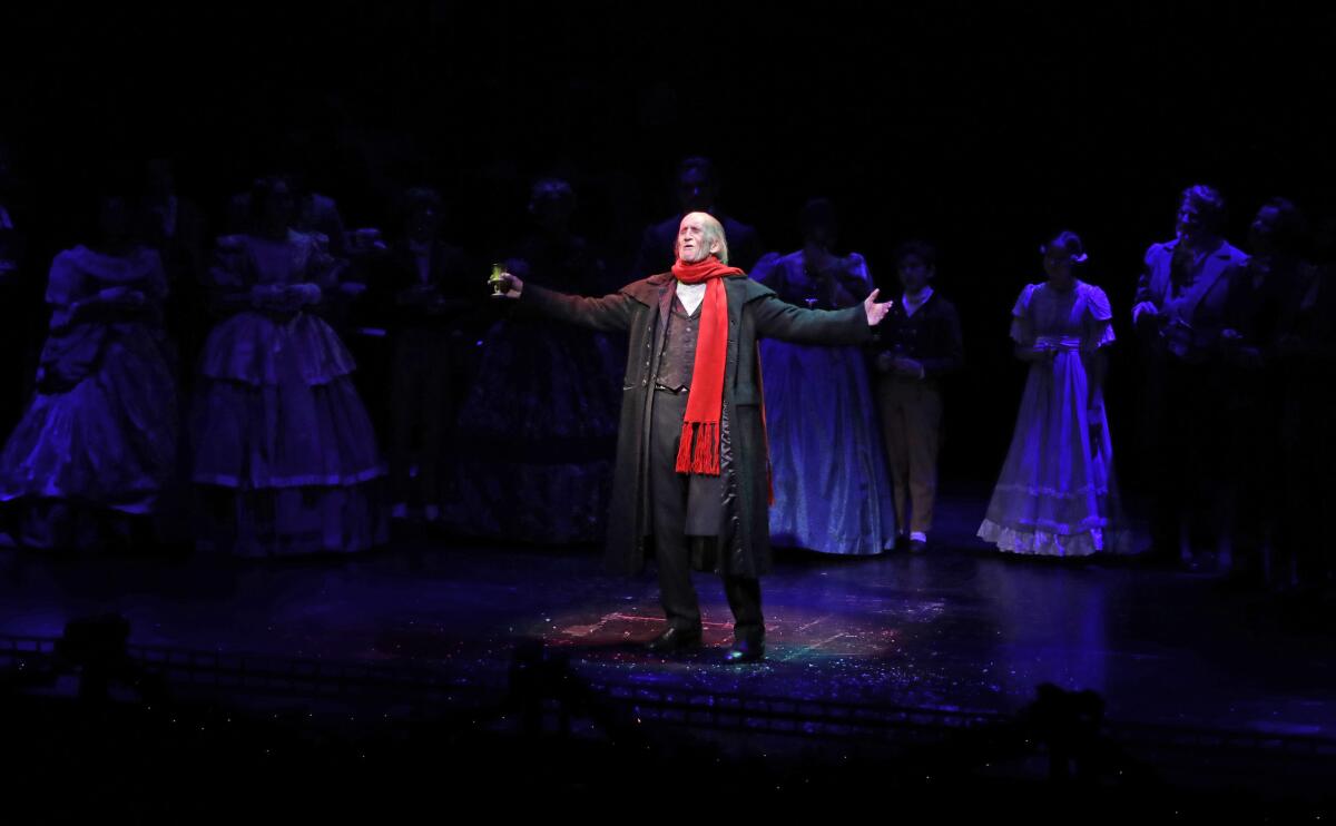 Hal Landon Jr. takes the stage as "Scrooge" for the last time at South Coast Repertory.