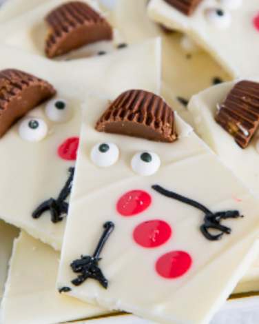 Melted Snowman Peppermint Bark