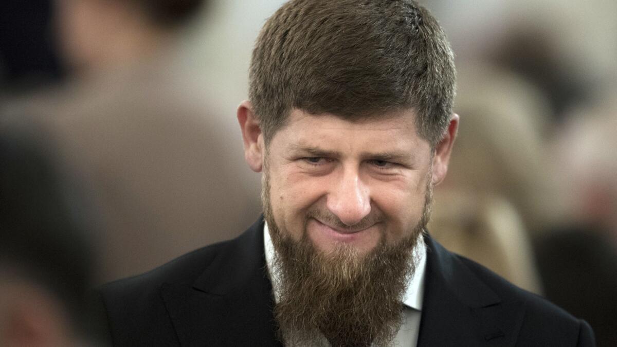Chechen regional leader Ramzan Kadyrov, shown at the Kremlin in 2016, has said his republic has no gay people.
