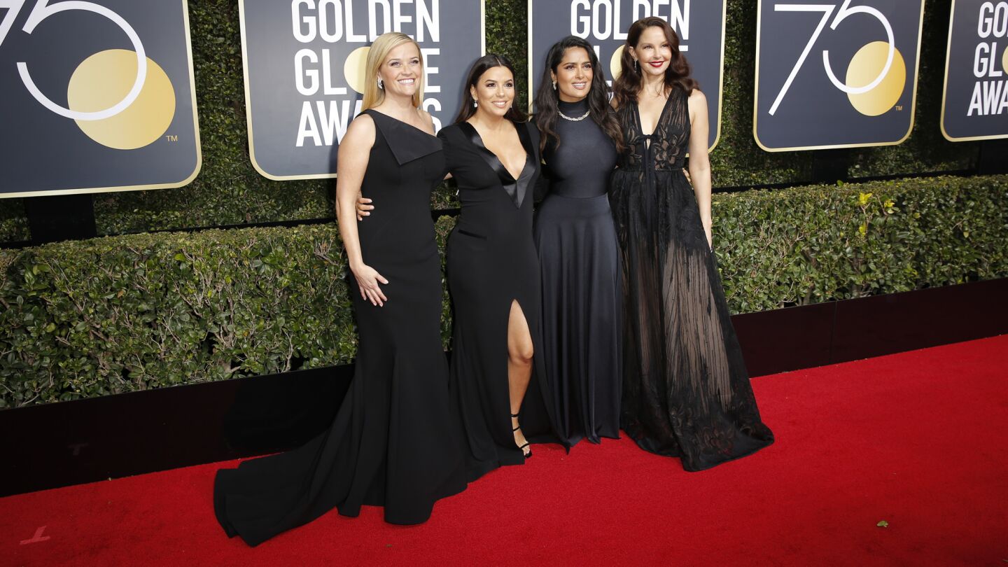 Reese Witherspoon, left, Eva Longoria, Salma Hayek and Ashley Judd