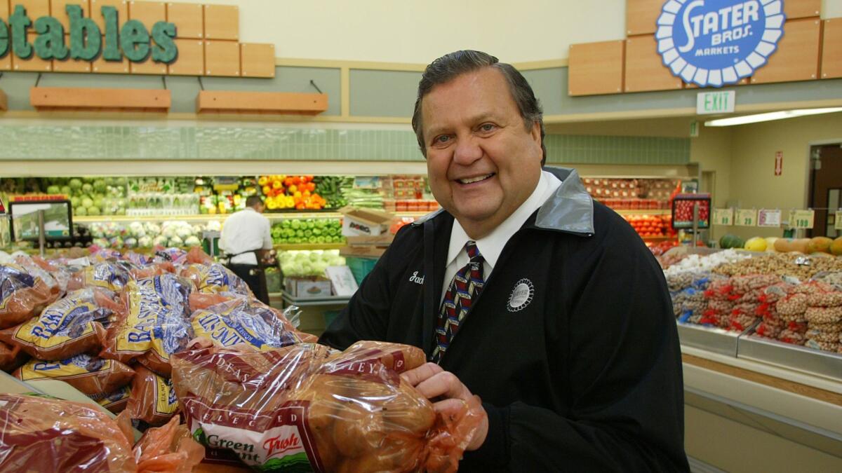 Stater Bros. Executive Chairman Jack H. Brown in the produce department of a Stater Bros. supermarket in Chino Hills.