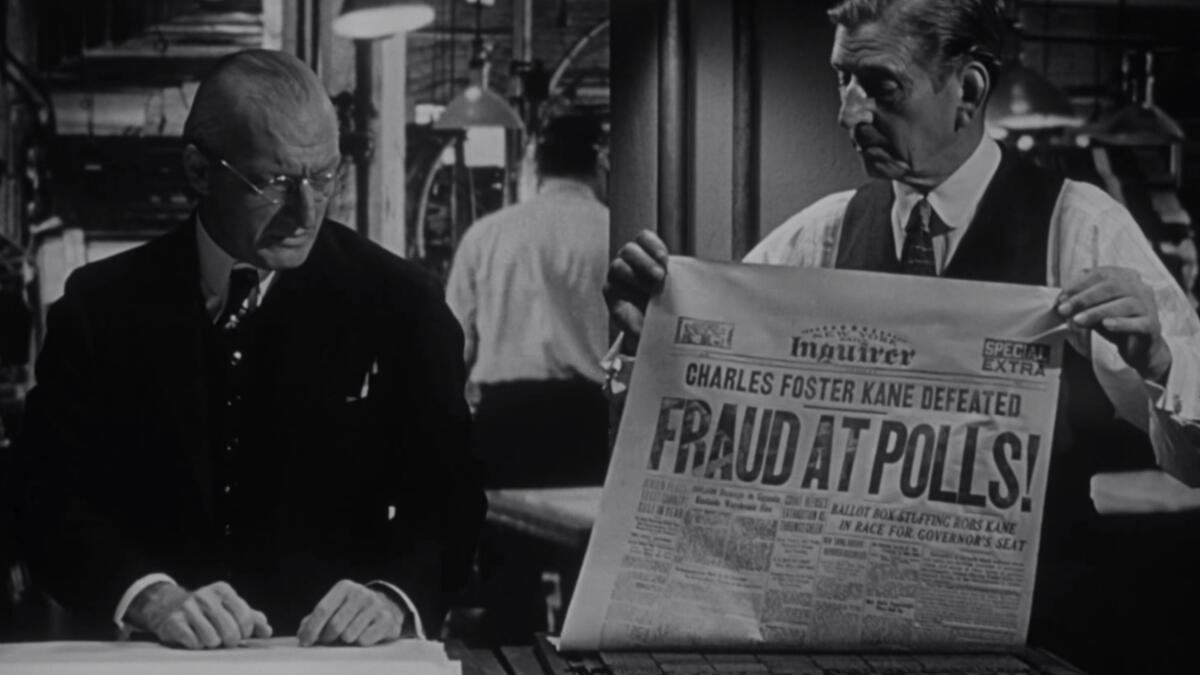 Movies on TV this week: 'Citizen Kane' on TCM; 'Glory' on Encore - Los  Angeles Times, image size:1200x675