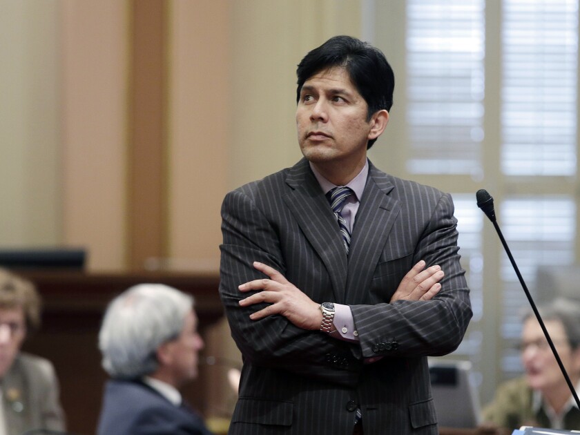 Senate leader Kevin de León (D-Los Angeles), pictured here in August, said Tuesday that environmental regulations could spur innovation and help California's economy transition away from fossil fuels.