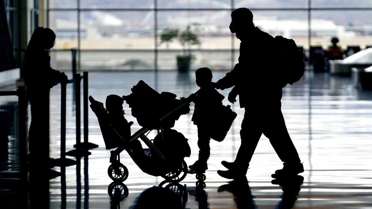 Pasajeros en el Aeropuerto Internacional de Salt Lake City, en Utah.