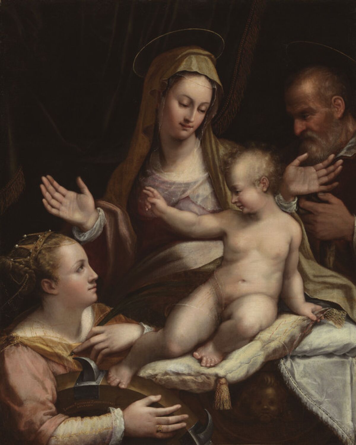 Lavinia Fontana, "The Holy Family With Saint Catherine of Alexandria," 1581, oil on canvas