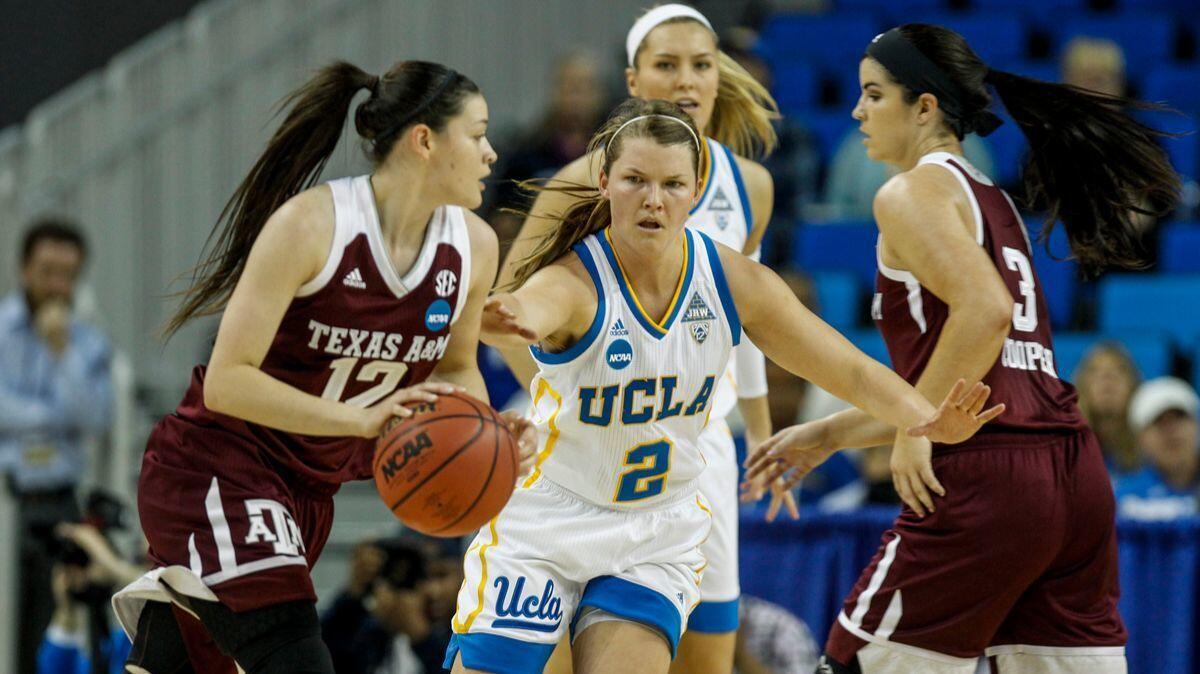 UCLA guard Kari Korver (2) in action during the first half of a second-round game in the NCAA women's tournament against Texas A&M on Monday.