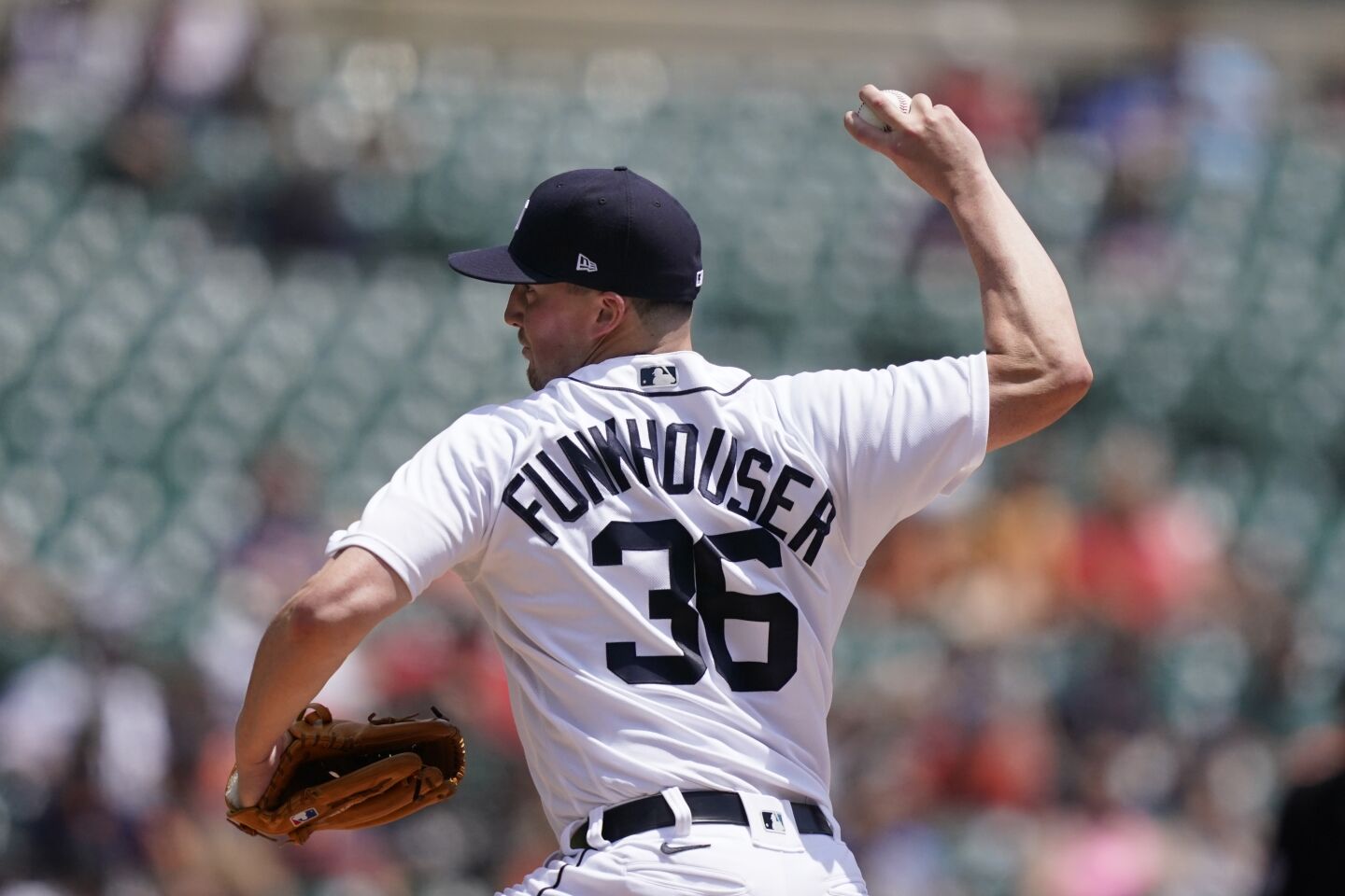 Detroit Tigers' Kyle Funkhouser (36) delivers a pitch during the