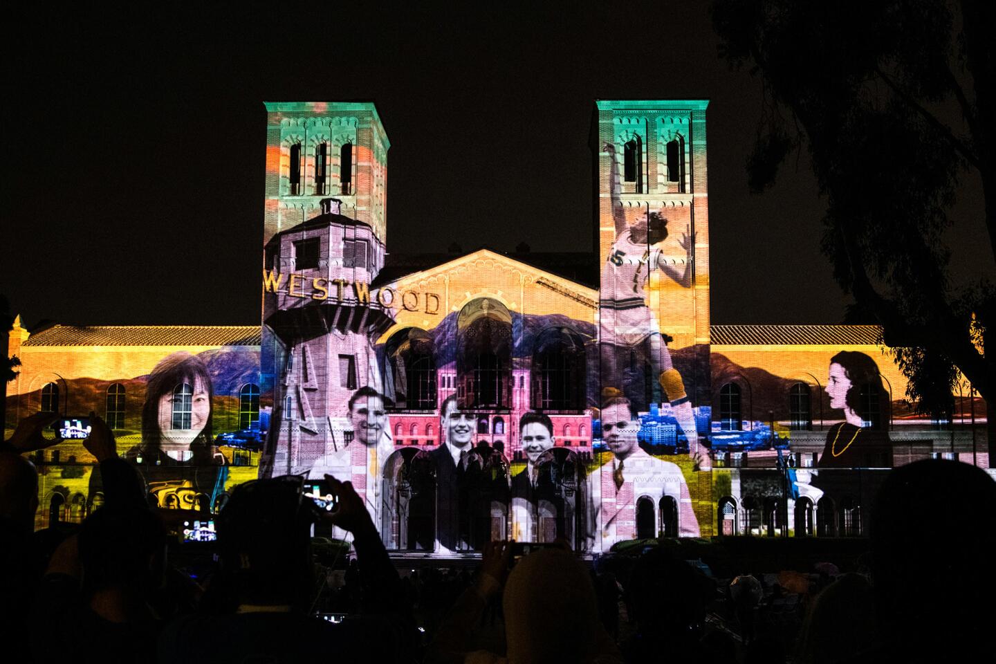 Light show at Royce Hall kicks off UCLA's centennial celebration