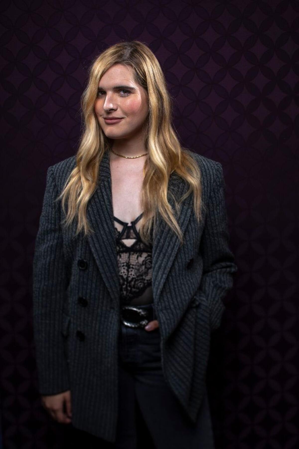 Hari Nef from the film "Assassination Nation" photographed in the L.A. Times Photo and Video Studio at Comic-Con 2018.