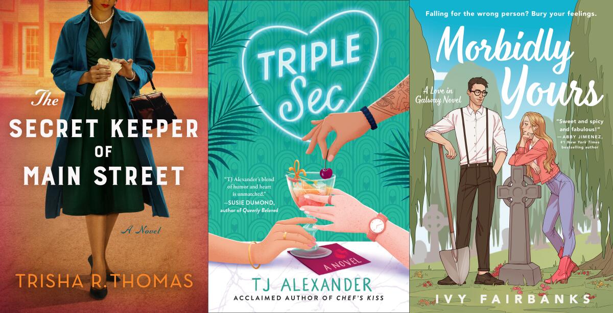 "The Secret Keeper of Main Street" by Trisha R. Thomas, "Triple Sec" by TJ Alexander and "Morbidly Yours" by Ivy Fairbanks.