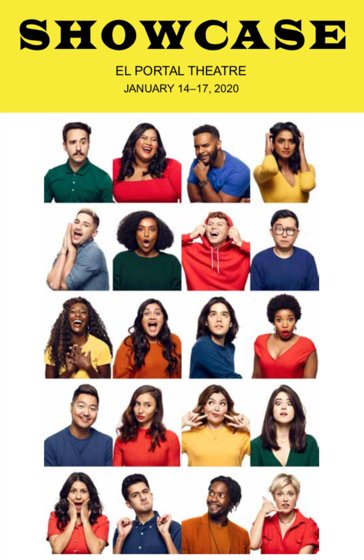 The cover of the program for the 2020 CBS Diversity Sketch Comedy Showcase.