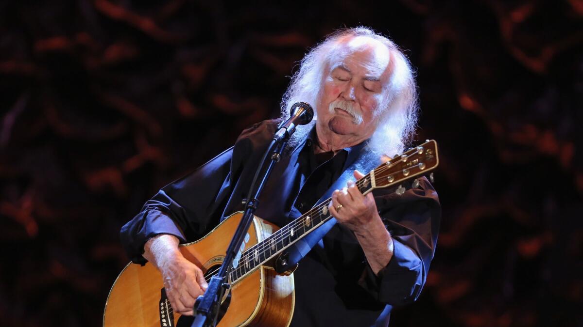 Folk rock musician David Crosby performs in Los Angeles, Music company BMG is financing a documentary about the singer and songwriter as part of its push into the film business.