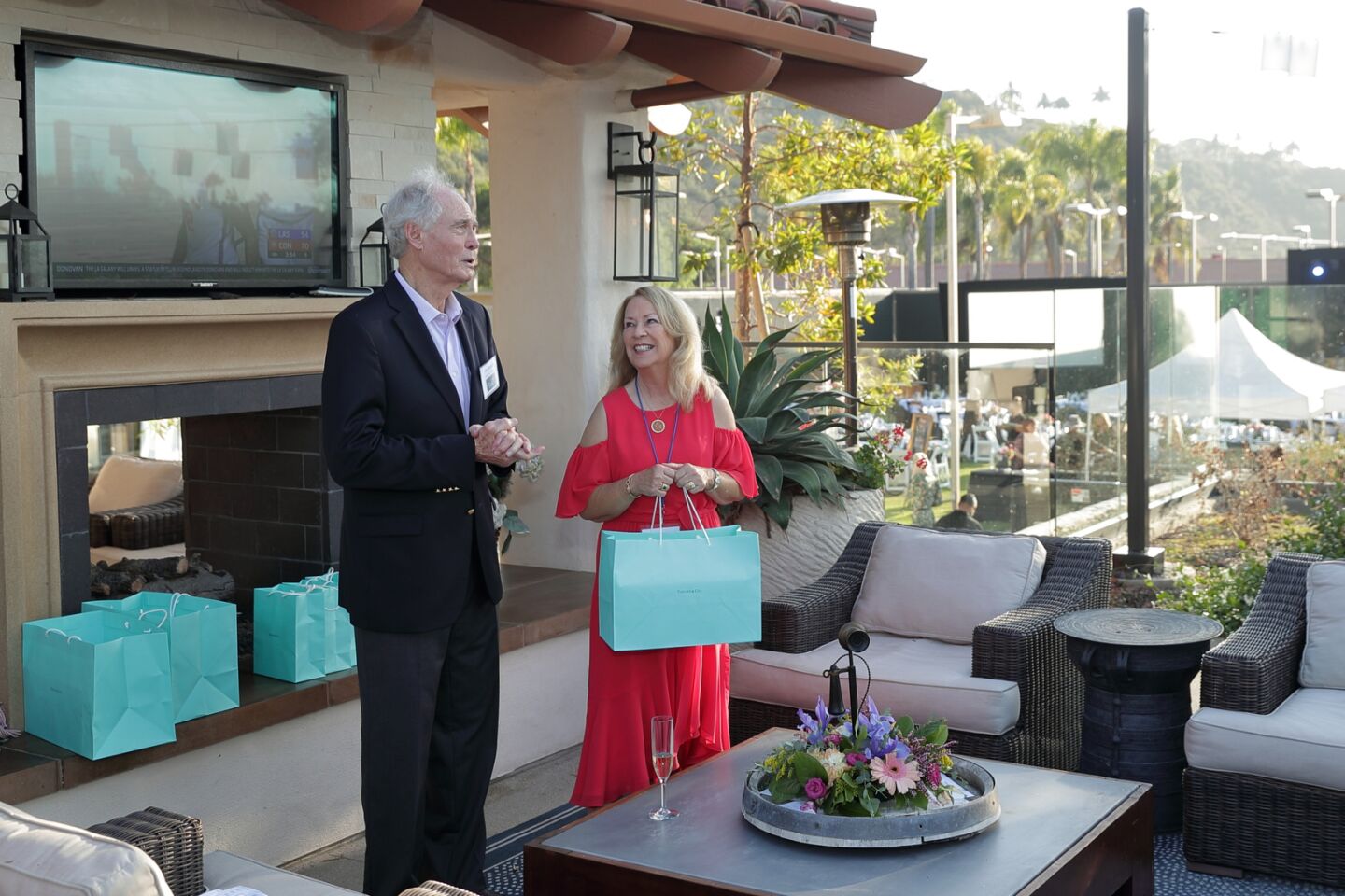 Sam and Vivian Hardage thanked their guests at the Sponsor Reception