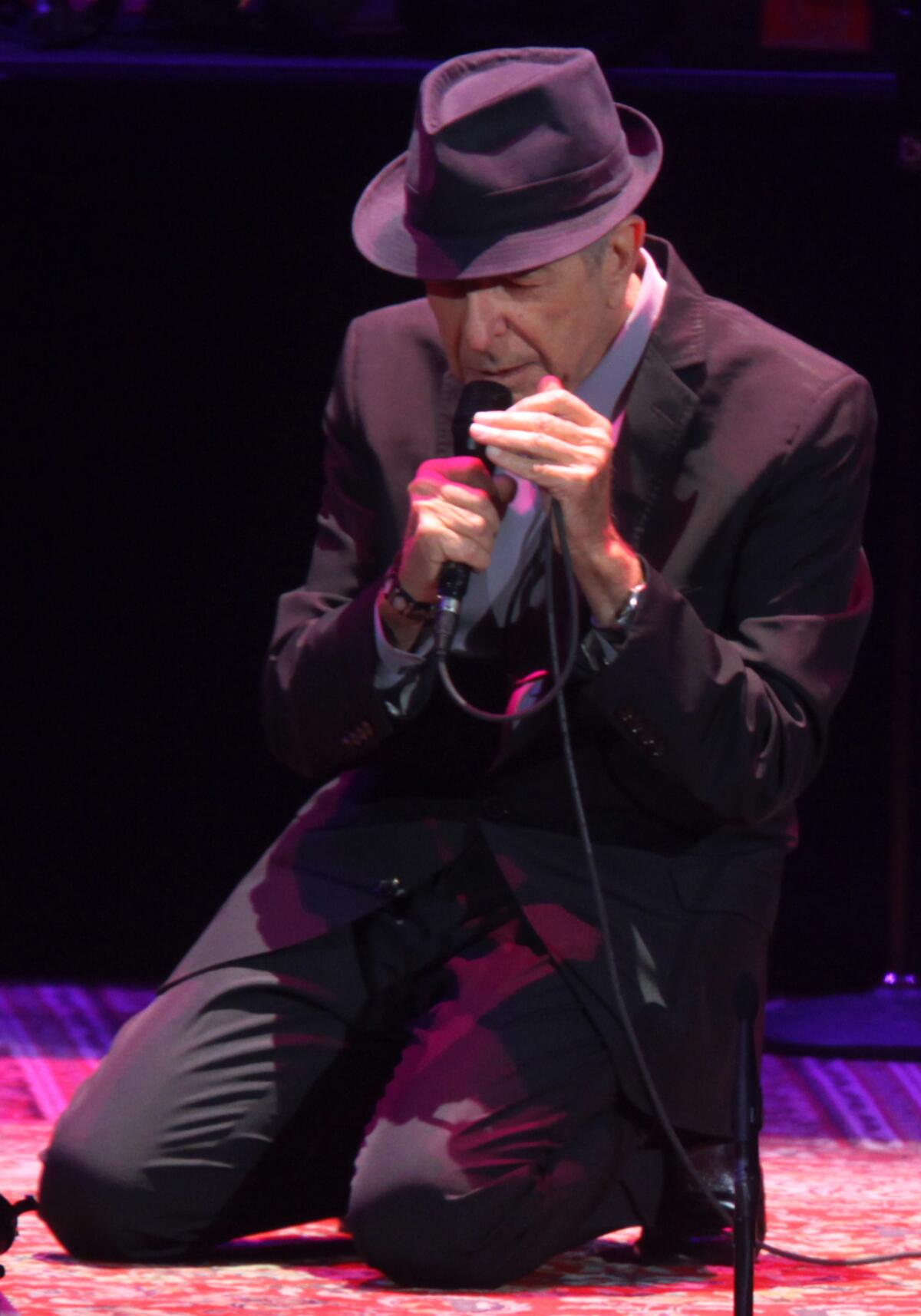 Leonard Cohen performing in 2012 in Los Angeles.