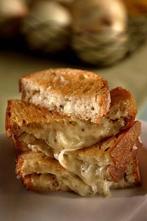 Grilled Gruyere and marinated onion sandwich