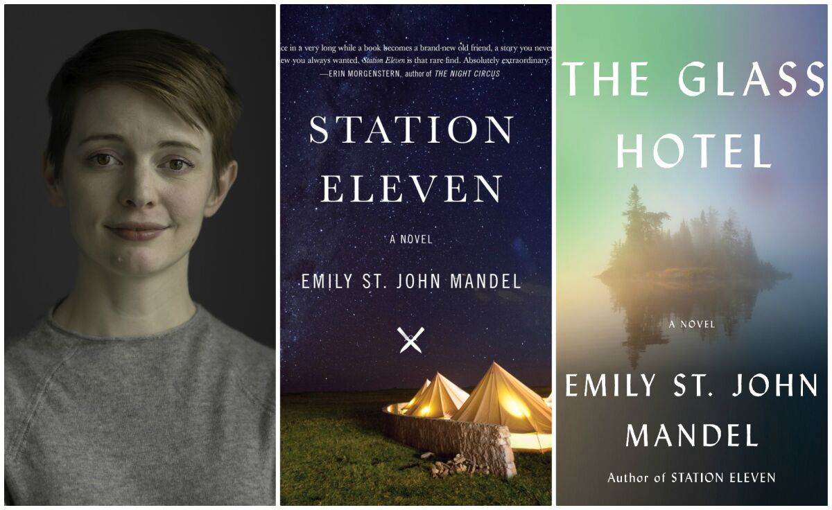 Emily St. John Mandel and her novels," station eleven" and "glass hotel."