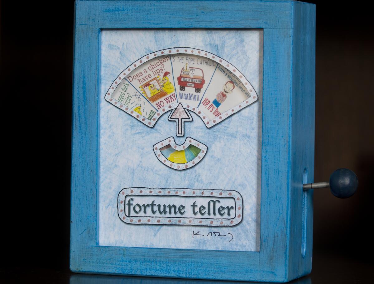 "Fortune teller" artwork inside Krista Vernoff's home office. 