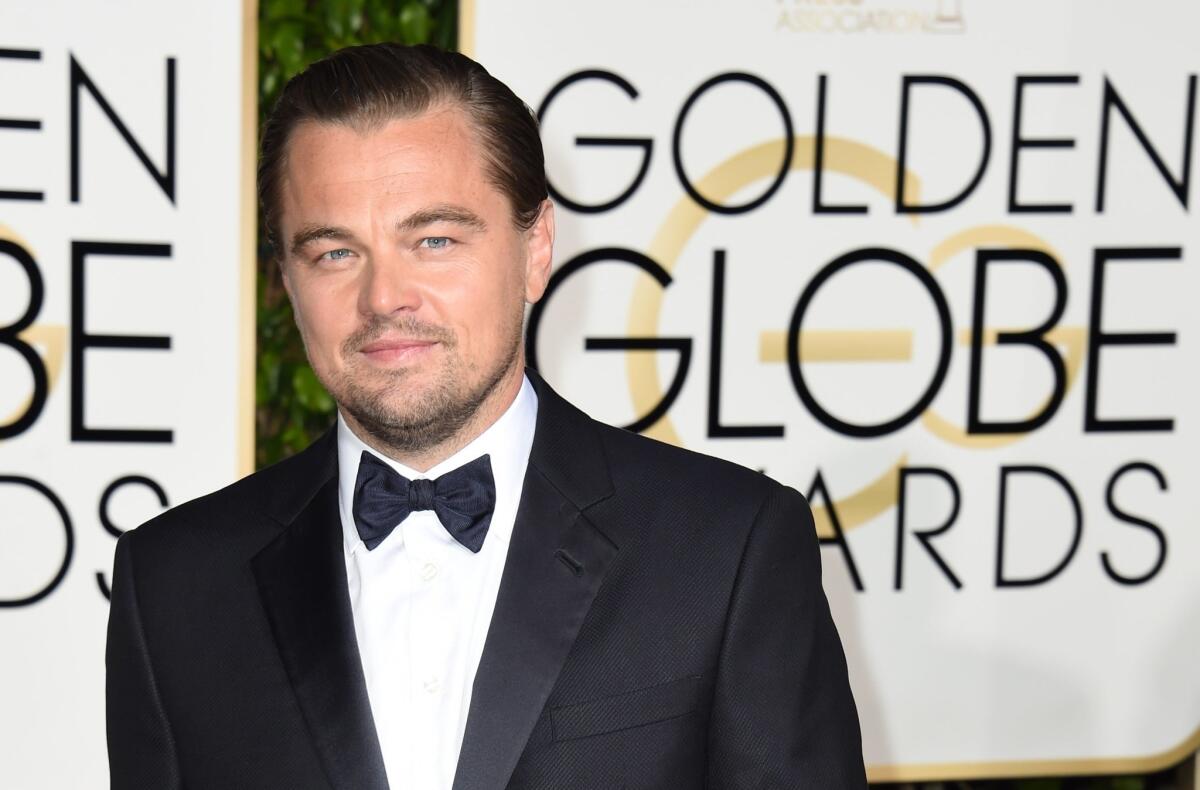 Leonardo DiCaprio at the 73rd Golden Globe Awards on Sunday at the Beverly Hilton Hotel in Beverly Hills.