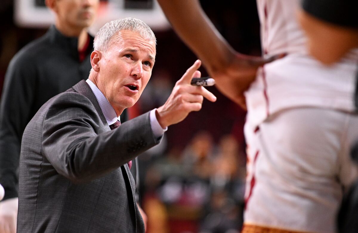 USC coach Andy Enfield during a November game at the Galen Center.
