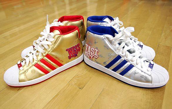 Official Adidas sneakers commemorating the 2008 All-Star game were among the freebies thrown out to the crowd at the NBA Entertainment League championship game.