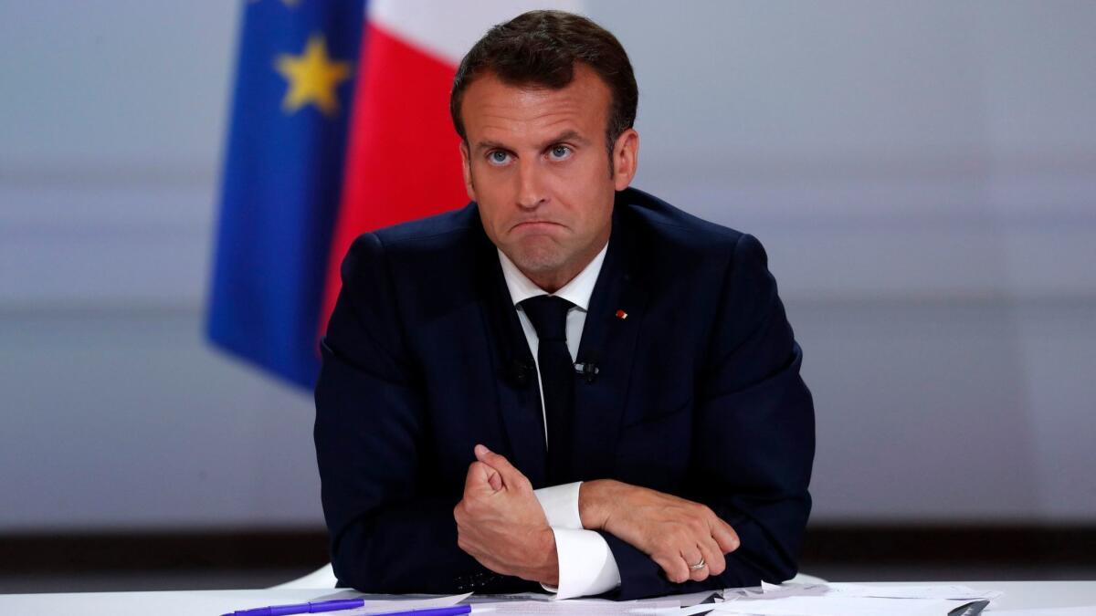 French President Emmanuel Macron in Paris on Thursday.