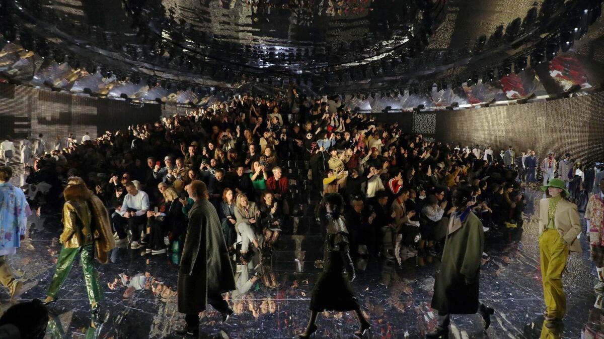 The finale of the fall and winter 2019 Gucci men's and women's runway show, presented Feb. 20, 2019, during Milan Fashion Week.