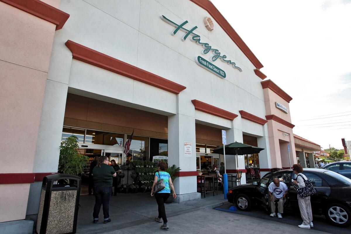 This April photo shows the newly-opened Haggen supermarket on the 3800 block of West Verdugo in Burbank. Last week, the Bellingham, Wash.-based grocery chain that took over 146 Albertsons, Vons, Pavilions and Safeway stores throughout California, Washington, Oregon, Arizona and Nevada, announced that it had received the court’s approval for the sale of more than 30 California stores.