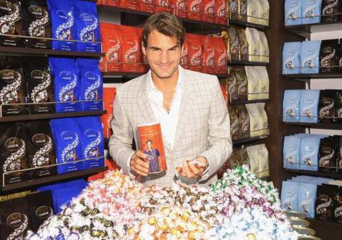 Men who eat the most chocolate are less likely to suffer strokes, says a new study. See? It works for Swiss tennis champion Roger Federer.