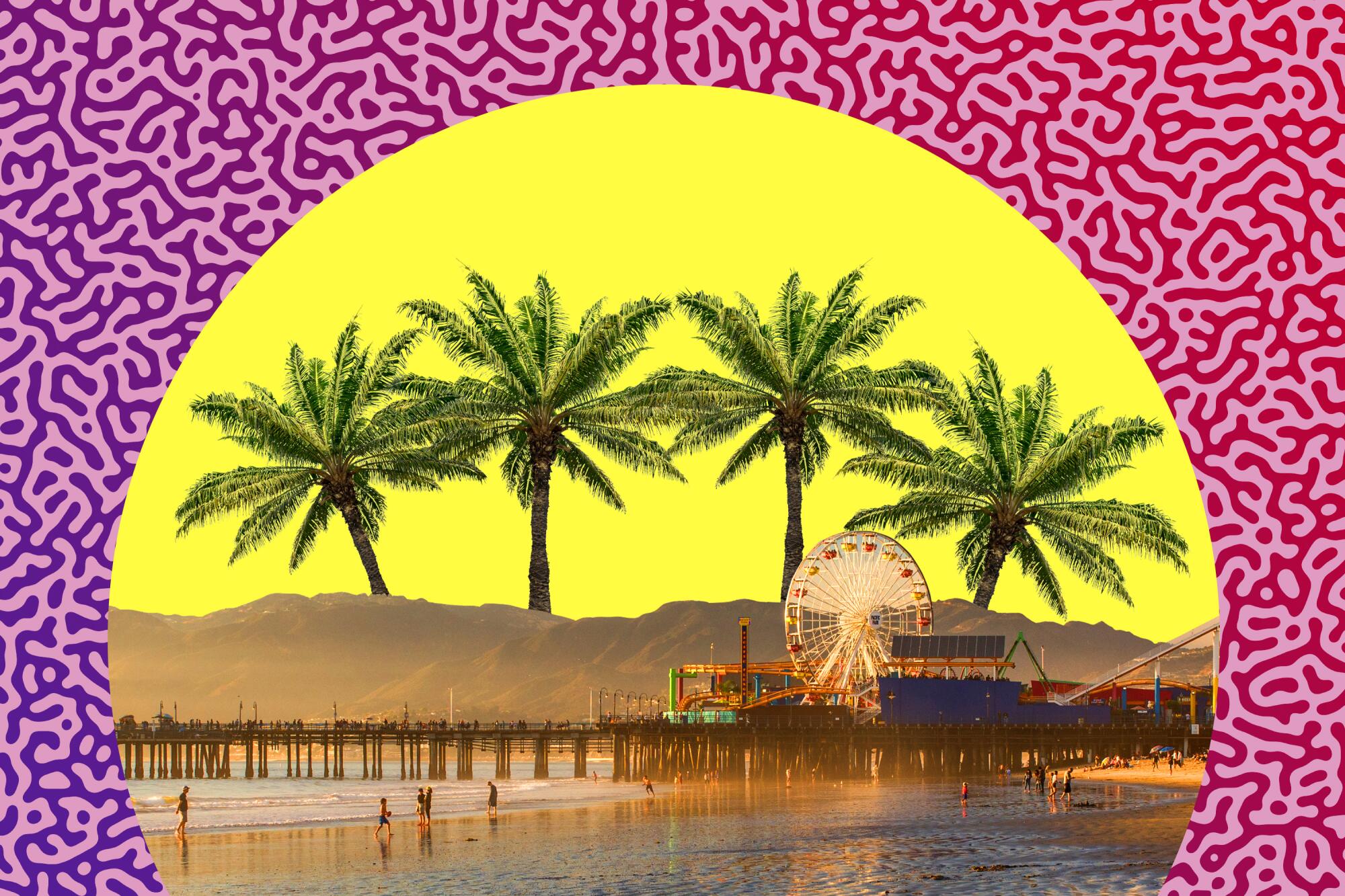 Illustration of Santa Monica Pier.