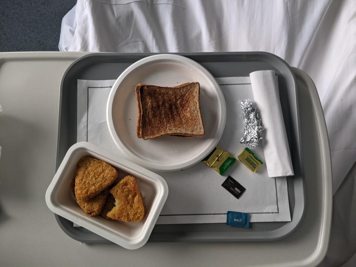 One of Jacob Hopkins' meals during his hospital stay.