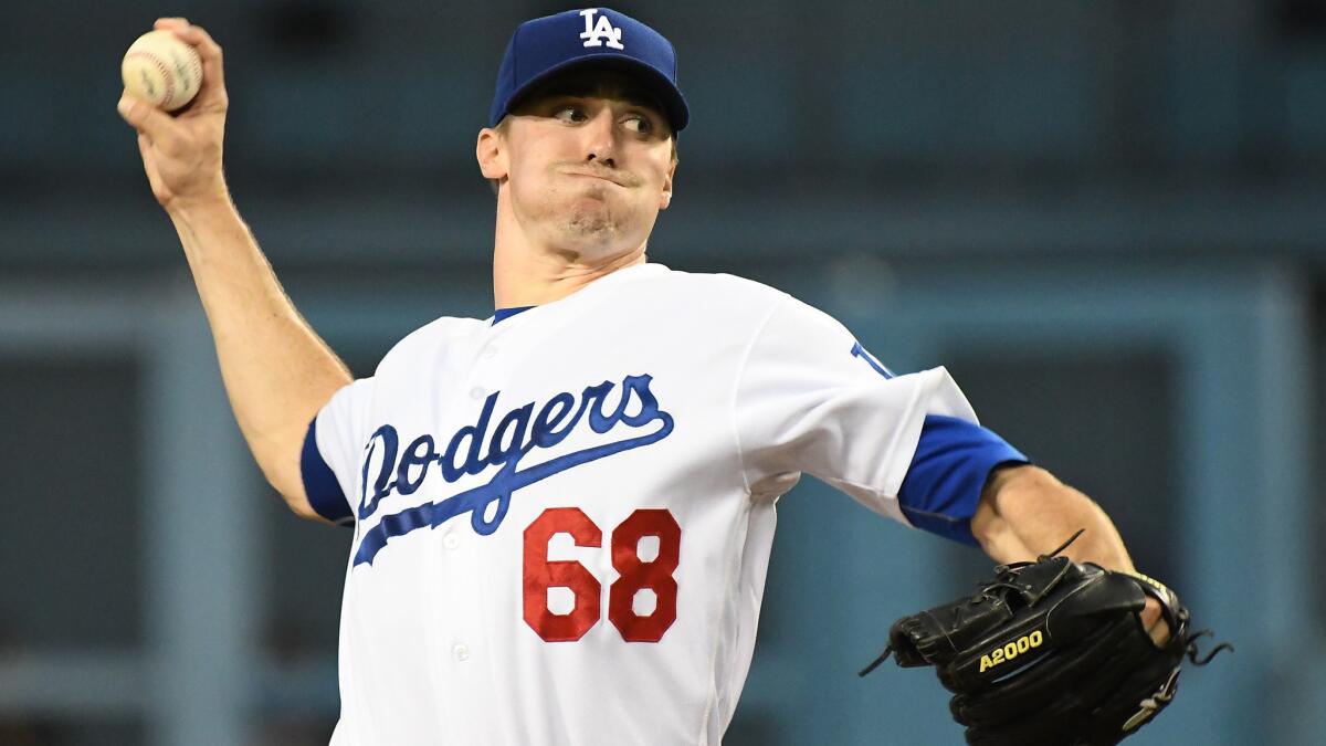 Ross Stripling pitches for the Dodgers on Sept. 6.