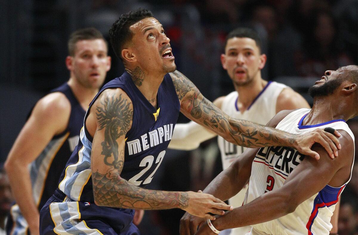 Grizzlies forward Matt Barnes will need no re-introduction to Chris Paul (3) and the Clippers on Saturday night.