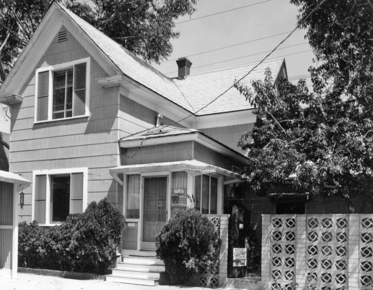 Professor Edward Snyder and his wife, Mary, lived at 1976 Hornblend St. in Pacific Beach, pictured in 1979 by Howard Rozelle.