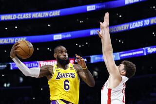 LOS ANGELES, CALIFORNIA - JANUARY 16: LeBron James #6 of the Los Angeles Lakers passes the ball.