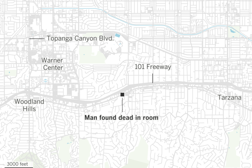 Map locating where man was found dead in his room.