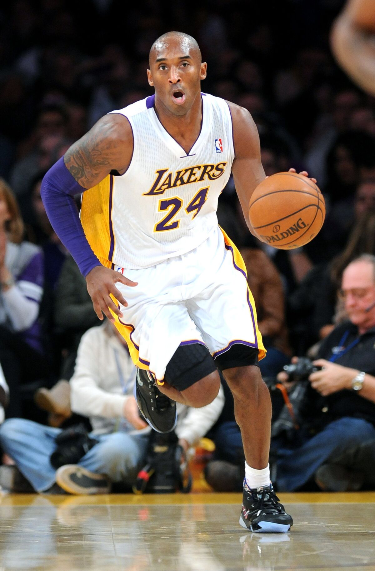 Kobe Bryant played for the Lakers for 20 years. The team retired both of his jersey numbers, 8 and 24.