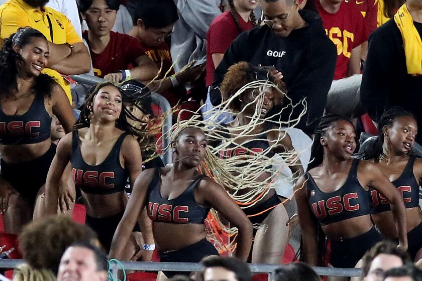 The USC Cardinal Divas perform in the fourth. quarter of the game against Arizona State