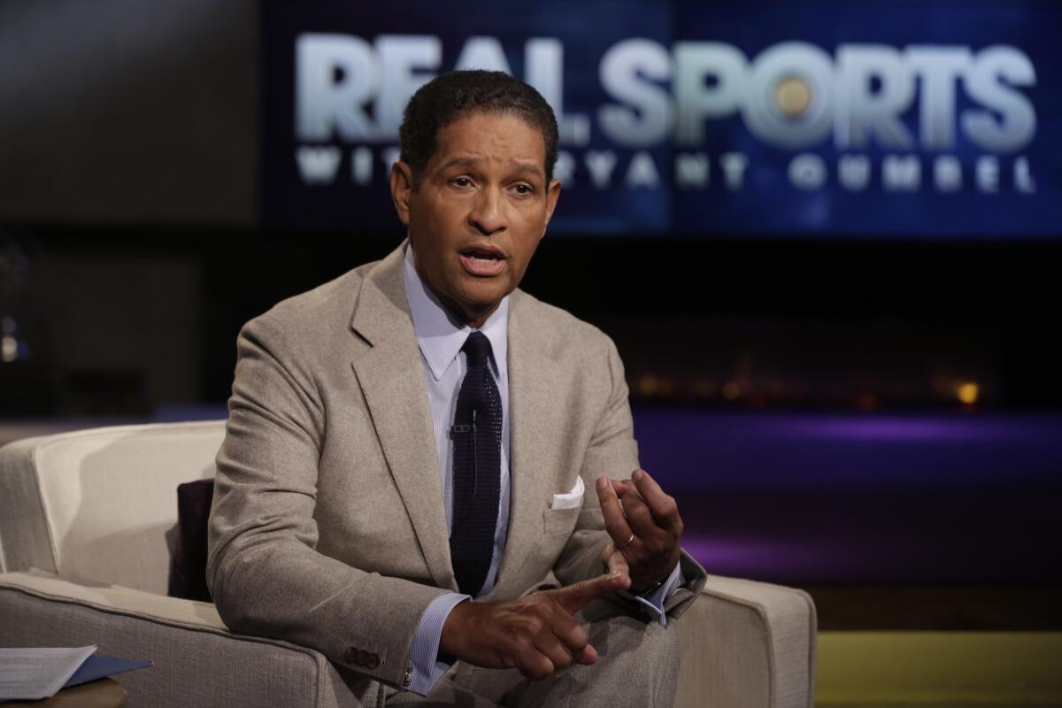 Bryant Gumbel on the set of "Real Sports With Bryant Gumbel." 