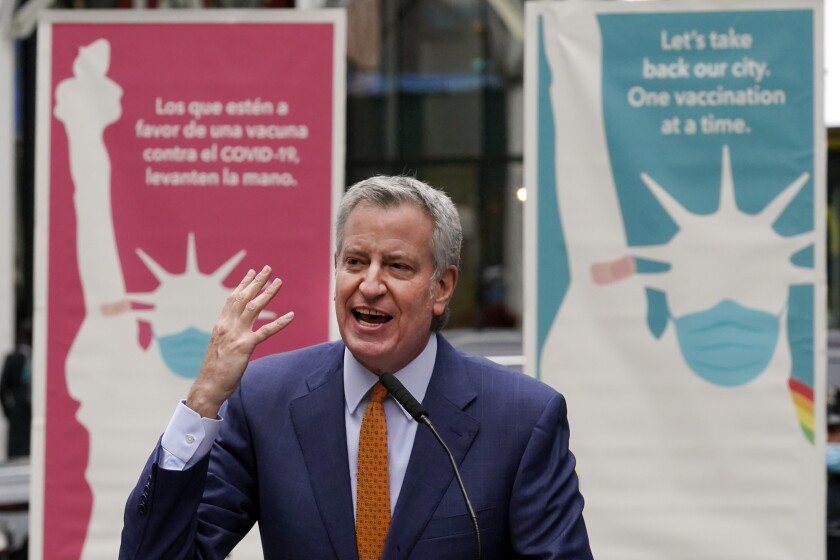 New York Mayor Bill de Blasio